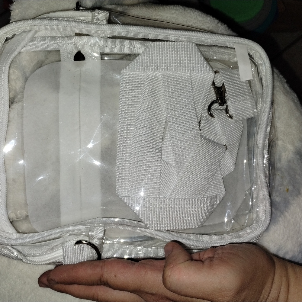 Clear Crossbody Bag with White Trim